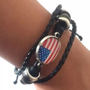 USA Bracelet American Flag Braided NEW